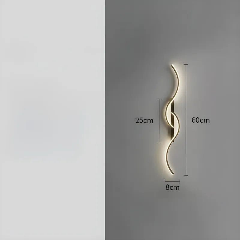 Applique murale LED longue Luminaire Essenza, design moderne et élégant en noir, 60 cm, lumière blanc chaud, décoration intérieure.