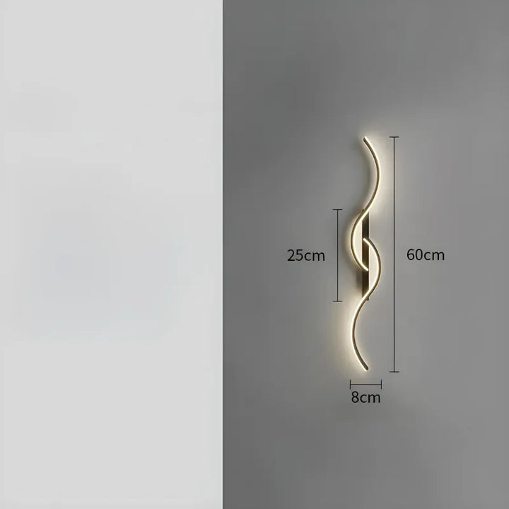 Applique murale LED longue Luminaire Essenza, design moderne et élégant en noir, 60 cm, lumière blanc chaud, décoration intérieure.