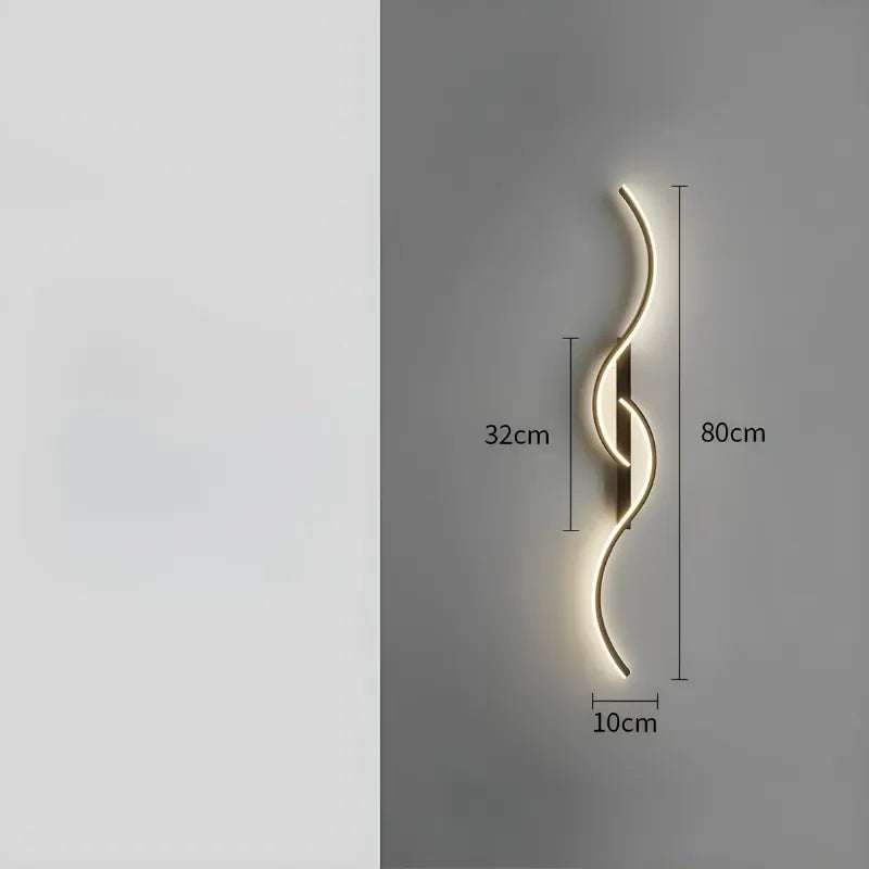 Applique murale LED Longiligne Luminaire Essenza, design moderne noir, 80 cm, éclairage blanc chaud, élégant et décoratif.