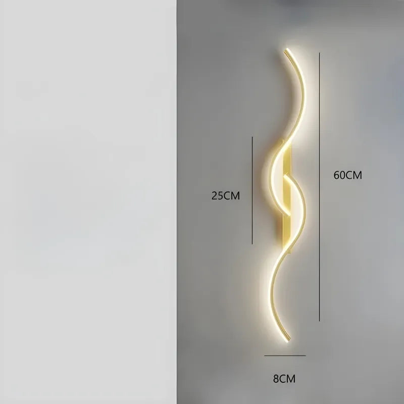 Applique murale LED longue Luminaire Essenza, design élégant moderne, finition blanche, lumière blanc chaud, 60 cm.