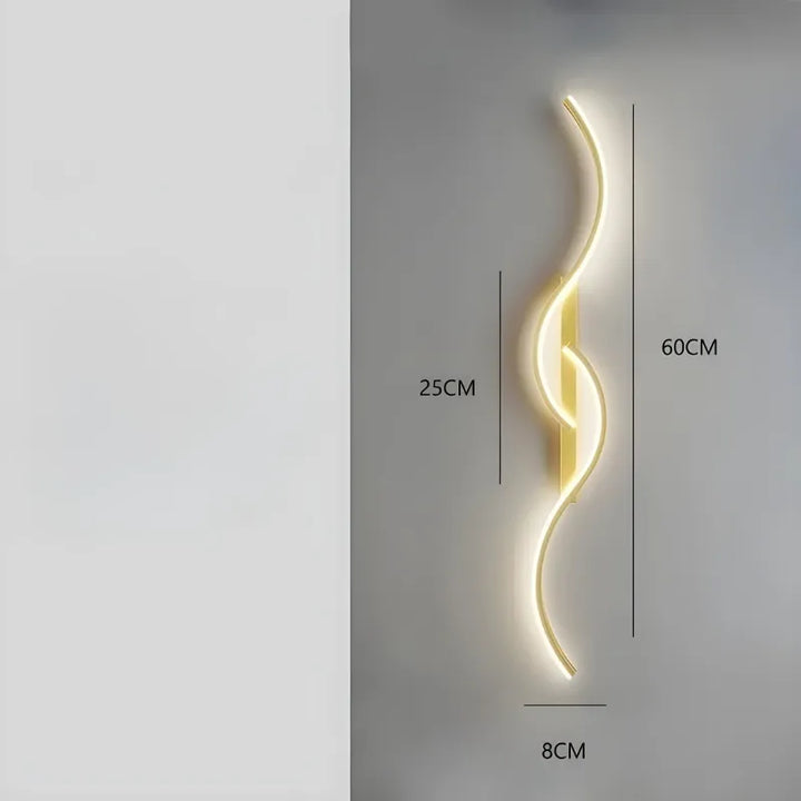 Applique murale LED longue Luminaire Essenza, design élégant moderne, finition blanche, lumière blanc chaud, 60 cm.