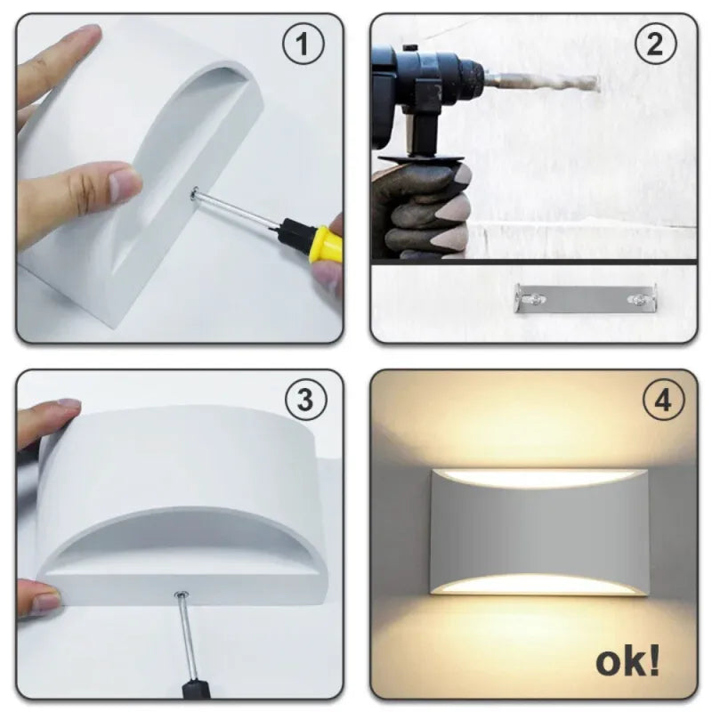 Applique murale LED luxueuse Luminaire Essenza avec éclairage blanc froid, design élégant pour décoration intérieure moderne.