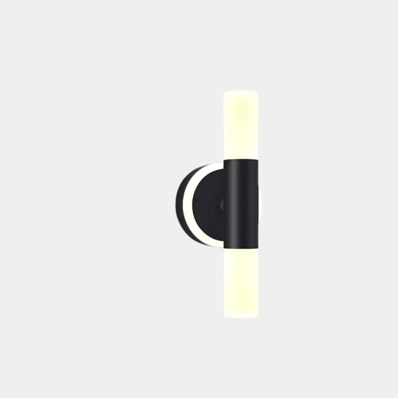 Applique murale LED minimaliste moderne Luminaire Essenza avec double extrémité en noir et blanc, éclairage chaud.
