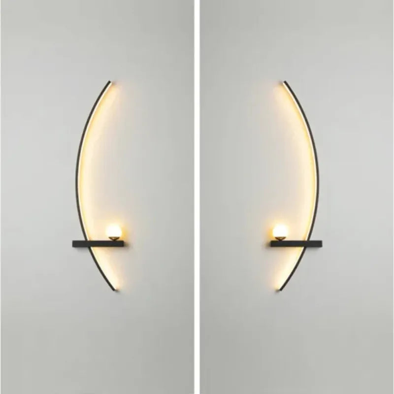 Applique murale LED moderne en forme d'arc de cercle, design minimaliste, lampe d'éclairage intérieur par Luminaire Essenza