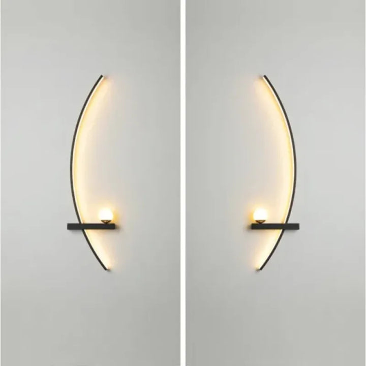 Applique murale LED moderne en forme d'arc de cercle, design minimaliste, lampe d'éclairage intérieur par Luminaire Essenza