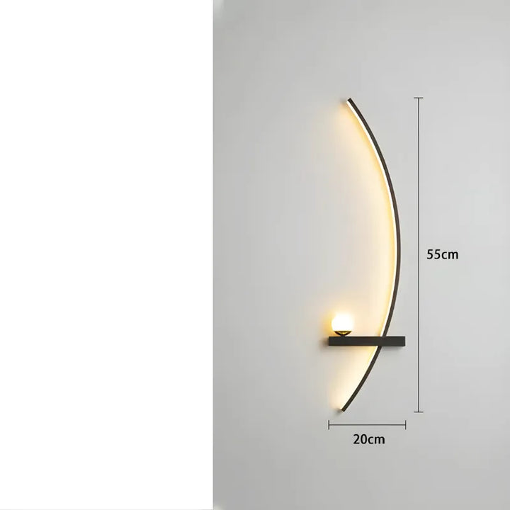 Applique murale LED moderne en forme d'arc de cercle, design minimaliste par Luminaire Essenza, éclairage élégant pour mur.