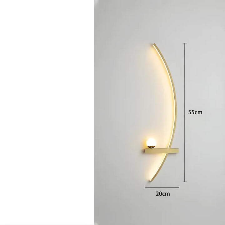 Applique murale LED minimaliste moderne en forme d’arc de cercle, éclairage élégant de Luminaire Essenza.