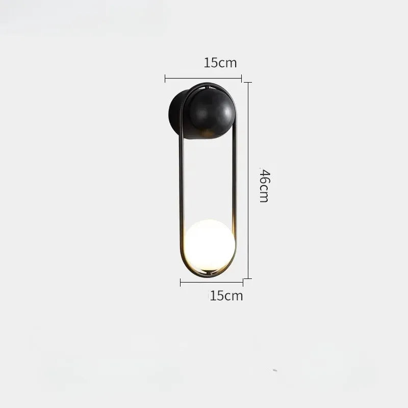 Applique murale LED minimaliste Luminaire Essenza, boule suspendue en or blanc chaud, éclairage moderne 2700-3500K.