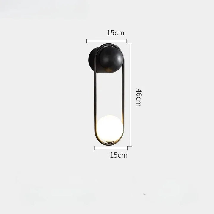 Applique murale LED minimaliste Luminaire Essenza, boule suspendue en or blanc chaud, éclairage moderne 2700-3500K.