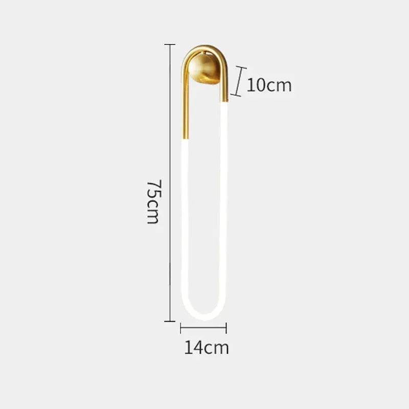 Applique murale LED minimaliste nordique Luminaire Essenza, design allongé suspendu blanc chaud 2700-3500K.
