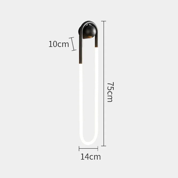 Applique murale LED minimaliste nordique Luminaire Essenza, design allongé suspendu, blanc chaud 2700-3500K.