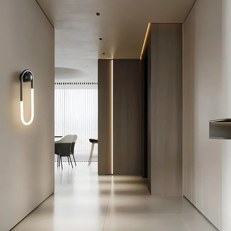Applique murale LED minimaliste nordique Luminaire Essenza avec design suspendu, finition blanche et lumière chaude 2700-3500K