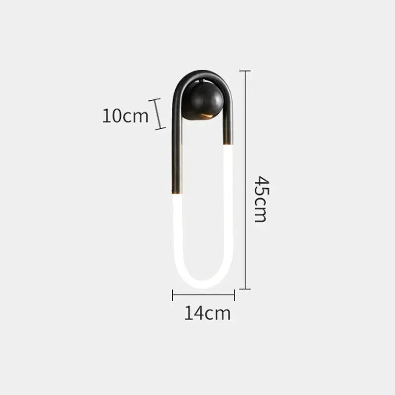 Applique murale LED minimaliste nordique Luminaire Essenza en or blanc chaud, design suspendu, lumière chaleureuse 2700-3500K