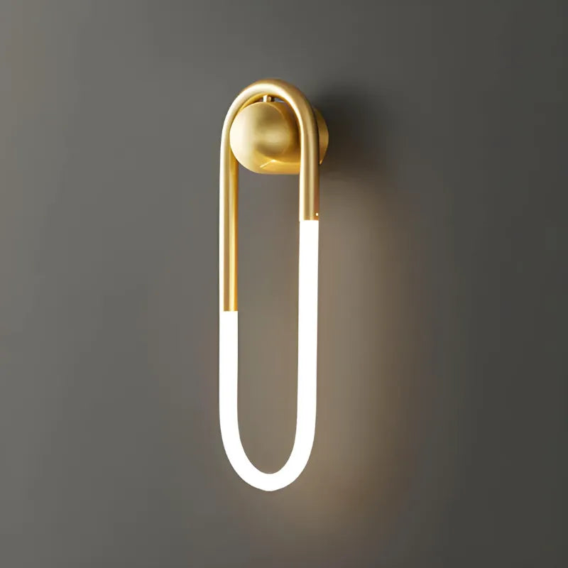 Applique murale LED minimaliste nordique Luminaire Essenza avec design suspendu en or et blanc chaud, lumière 2700-3500K