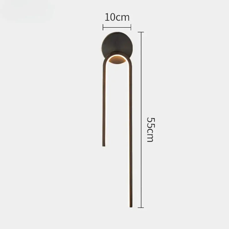 Applique murale LED minimaliste et décorative Luminaire Essenza, noir avec lumière blanc chaud 2700-3500K, design nordique.