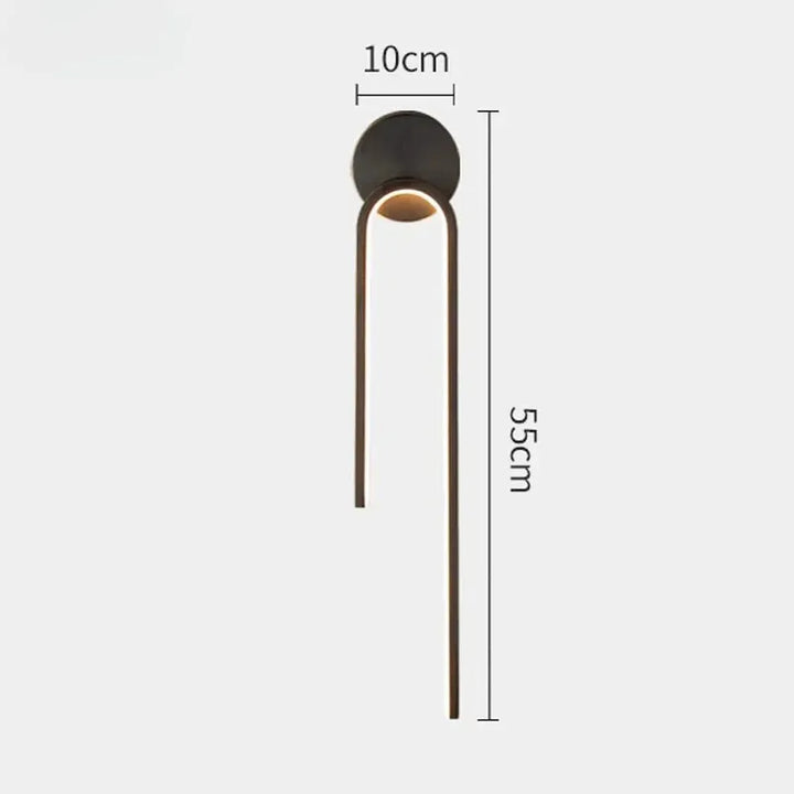 Applique murale LED minimaliste et décorative Luminaire Essenza, noir avec lumière blanc chaud 2700-3500K, design nordique.