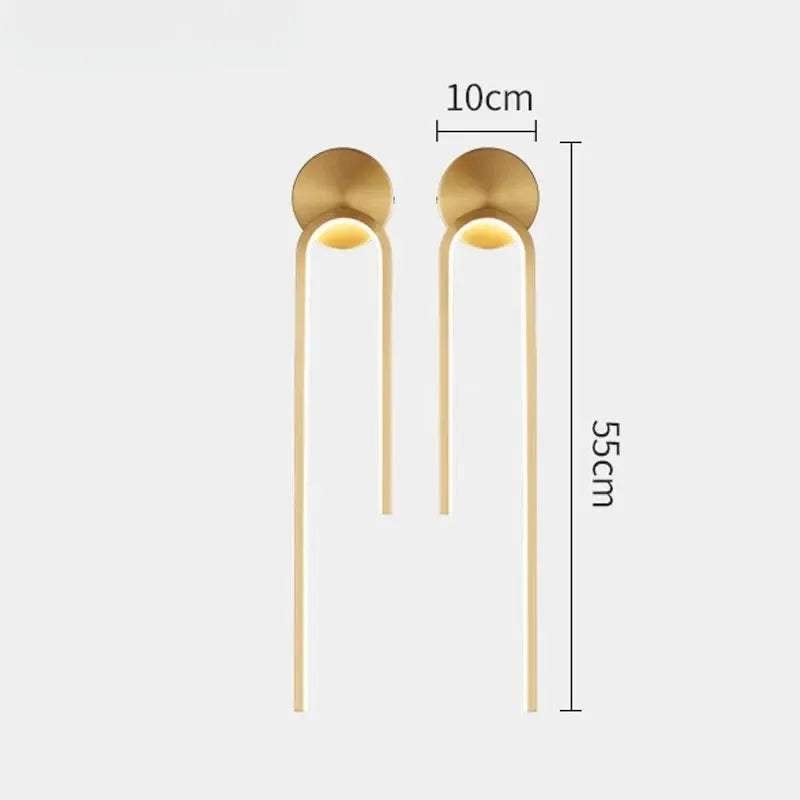 Applique murale LED minimaliste nordique Luminaire Essenza avec lumière blanc chaud, design décoratif moderne, fixation droite.