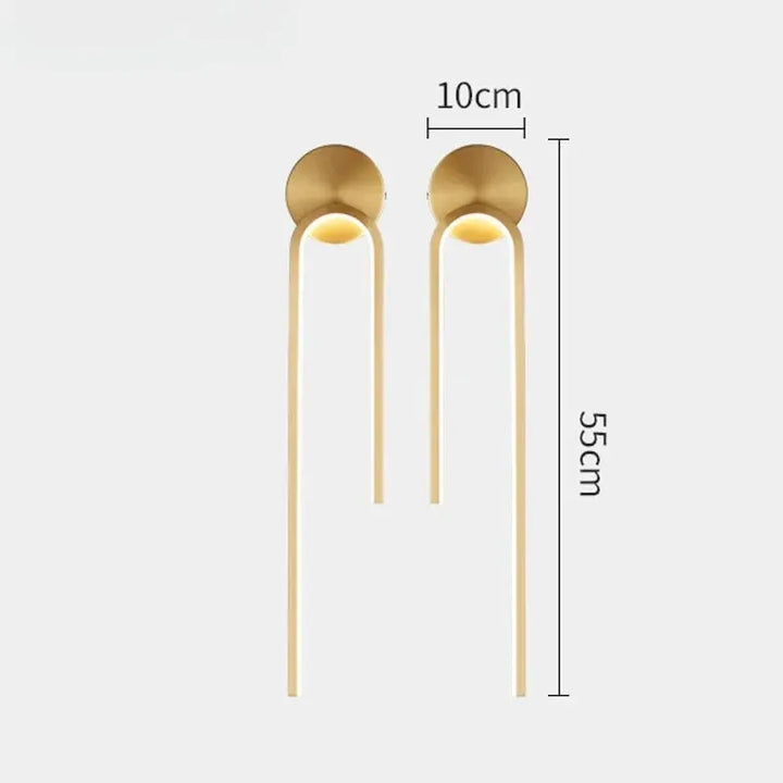 Applique murale LED minimaliste nordique Luminaire Essenza avec lumière blanc chaud, design décoratif moderne, fixation droite.