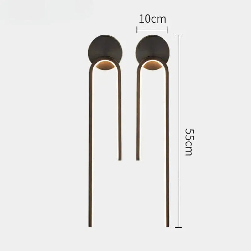 Applique murale LED minimaliste nordique Luminaire Essenza, design décoratif blanc chaud 2700-3500K, orientation droite.