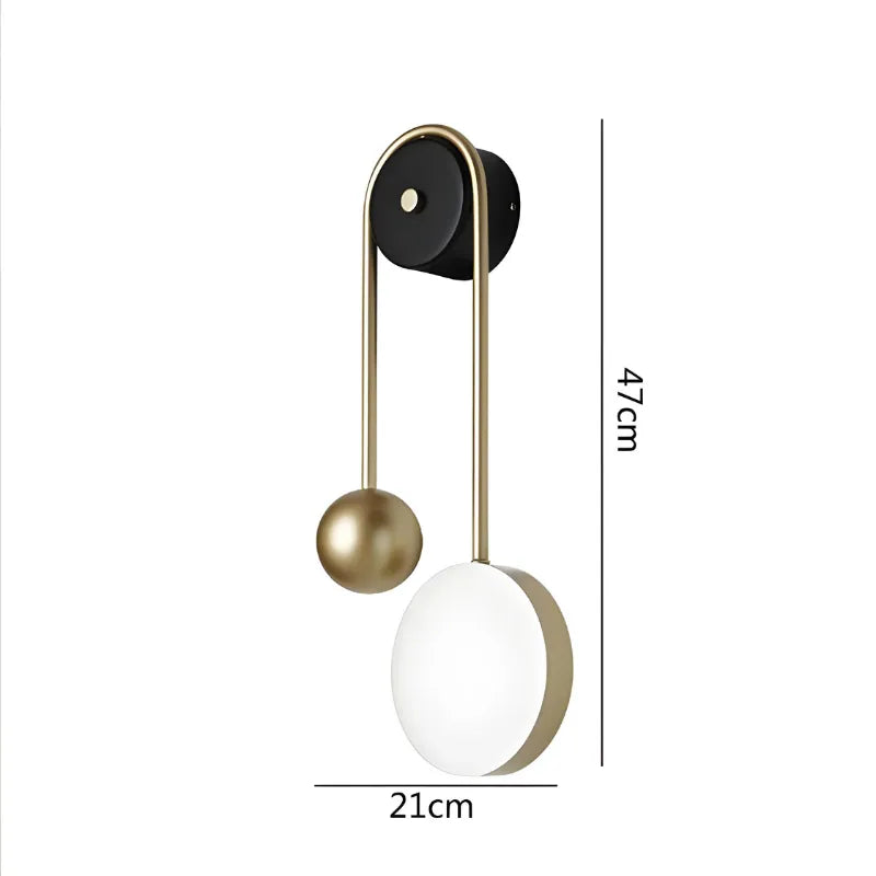 Applique murale LED minimaliste et décorative en forme de sphère, blanc chaud, design nordique, Luminaire Essenza.