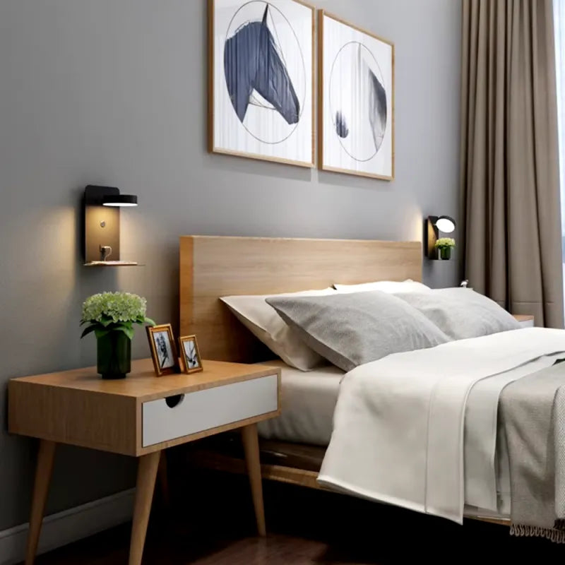 Applique murale LED moderne Luminaire Essenza avec port de chargement USB, éclairage élégant pour intérieur contemporain.