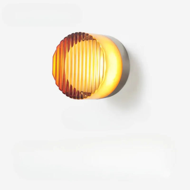 Applique murale LED moderne Luminaire Essenza avec cylindre en ambre et lumière blanc chaud, décoration élégante pour mur intérieur