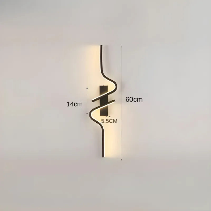 Applique murale LED moderne Luminaire Essenza, design nordique, décoration élégante, 60 cm de longueur, fixation droite.