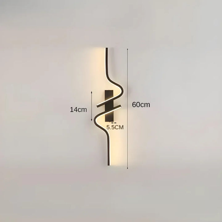 Applique murale LED moderne Luminaire Essenza, design nordique, décoration élégante, 60 cm de longueur, fixation droite.