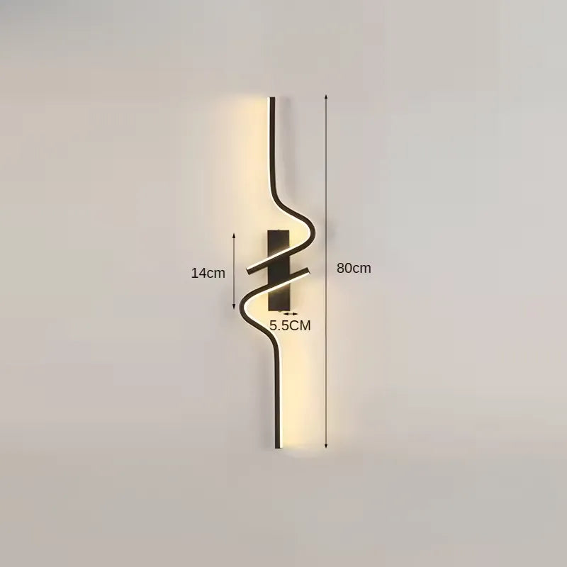 Applique murale LED moderne Luminaire Essenza, design décoratif nordique, 80 cm, éclairage élégant pour intérieur.
