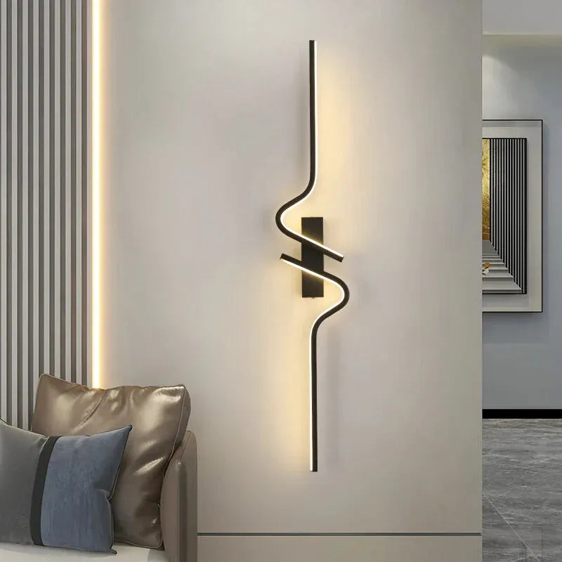 Applique murale LED moderne Luminaire Essenza, design nordique décoratif, éclairage mural gauche de 60 cm.