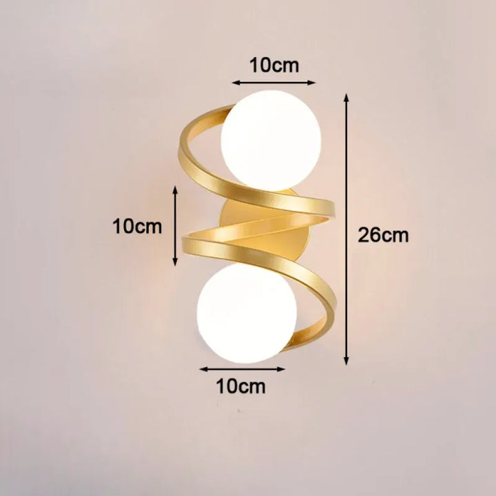 Applique murale LED Nordique sphérique Luminaire Essenza avec double lumière blanc froid, design moderne et élégant.