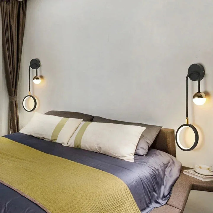 Applique murale LED pour chambre Luminaire Essenza en forme de cercle, éclairage moderne blanc chaud, fixation murale élégante