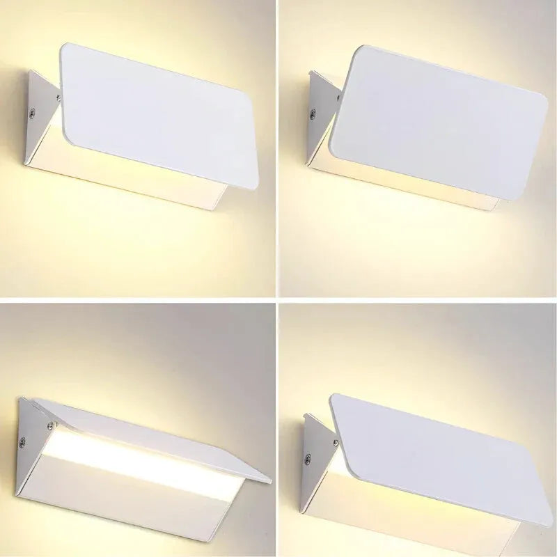 Applique murale LED rectangulaire ajustable Luminaire Essenza, blanc chaud 3000K, design moderne, 16 cm de large.