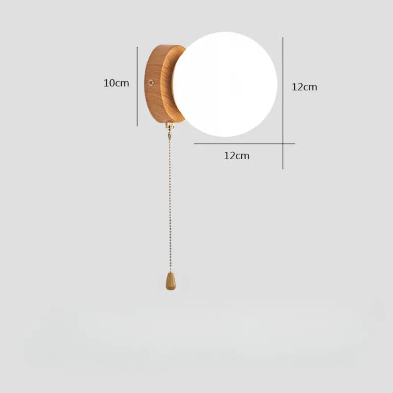 Applique murale LED ronde en verre blanc chaud, design nordique avec interrupteur, par Luminaire Essenza.