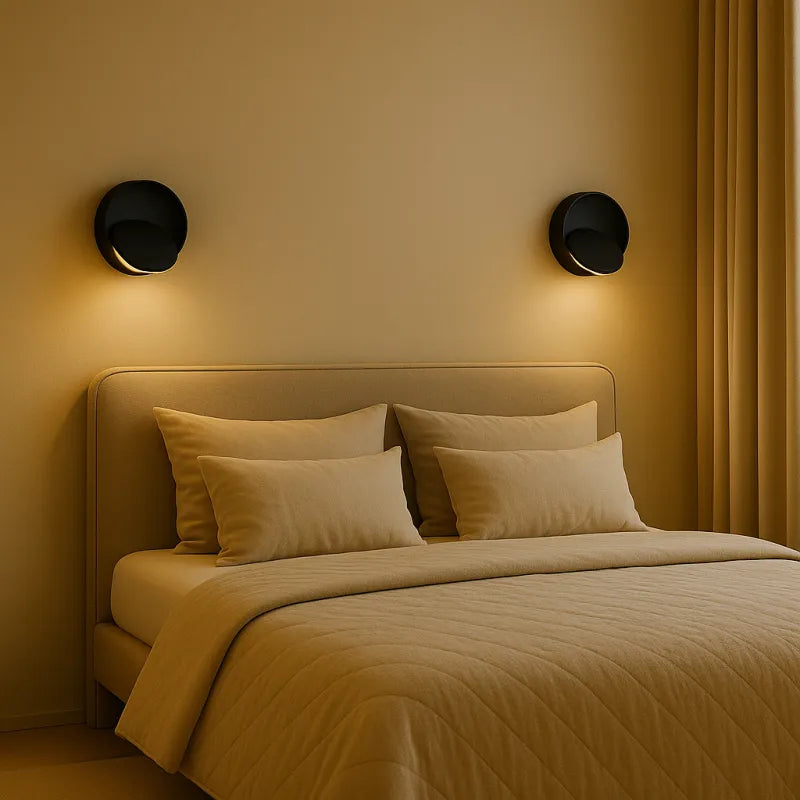 Applique murale LED rotative Luminaire Essenza, moderne et décorative, en noir ou blanc, avec éclairage chaud ou blanc froid.