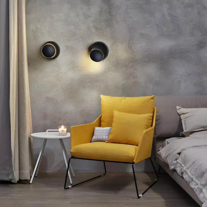 Applique murale LED rotative Luminaire Essenza, moderne et décorative, en noir ou blanc, avec lumière chaude ou neutre, 350°.