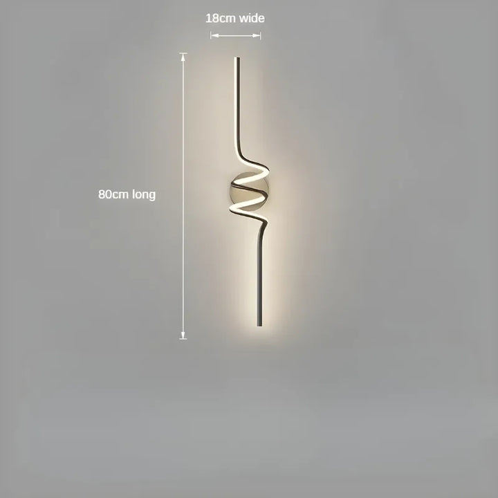 Applique murale LED noir élégante pour salon, 60 cm, lumière blanc chaud 2700-3500K, design minimaliste par Luminaire Essenza