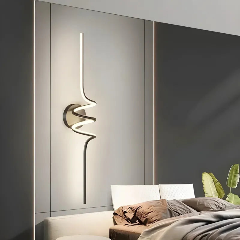 Applique murale LED noire de 60 cm pour salon, design minimaliste et élégant avec lumière blanc chaud 2700-3500K.