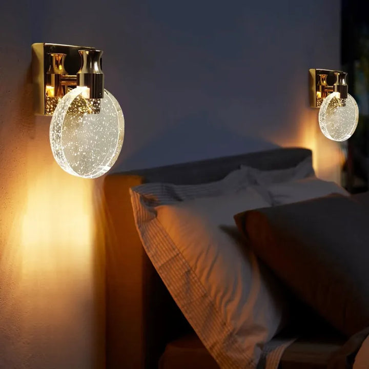 Applique murale moderne Luminaire Essenza en cristal blanc chaud de 13 cm avec éclairage à 2700-3500K.