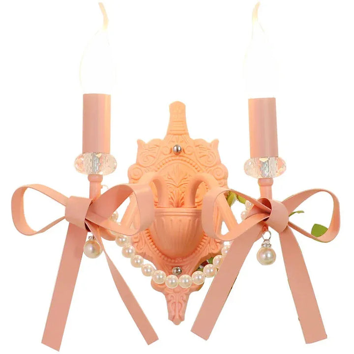 Applique murale Princesse Rose pour enfant de Luminaire Essenza avec deux lumières et lumière blanche, décoratif pour chambre d'enfant