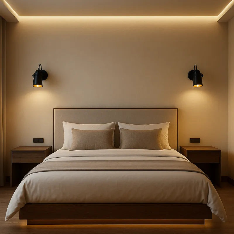 Applique murale rétro orientable en métal vieilli noir, sans ampoule, par Luminaire Essenza, idéale pour une décoration vintage.