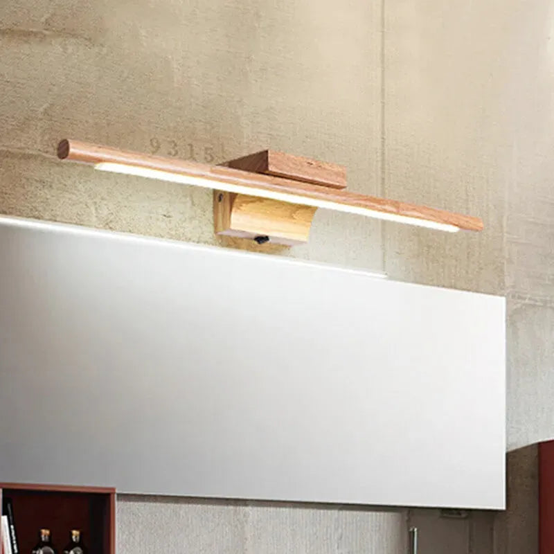Applique murale salle de bain Luminaire Essenza en bois massif, 55 cm, lumière blanc chaud 2700-3500K, avec interrupteur.