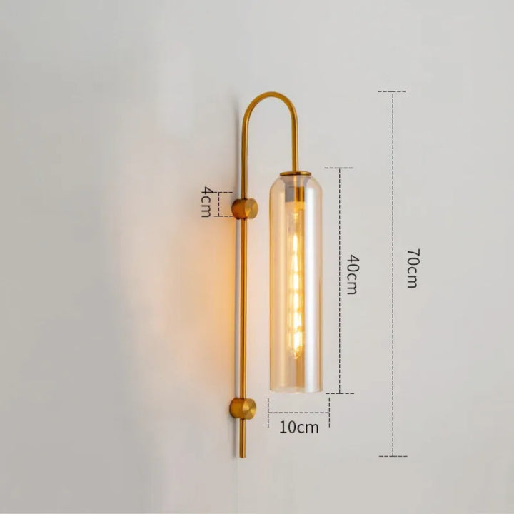 Applique murale LED cylindrique en verre moderne Nordique, éclairage blanc chaud pour salon, par Luminaire Essenza