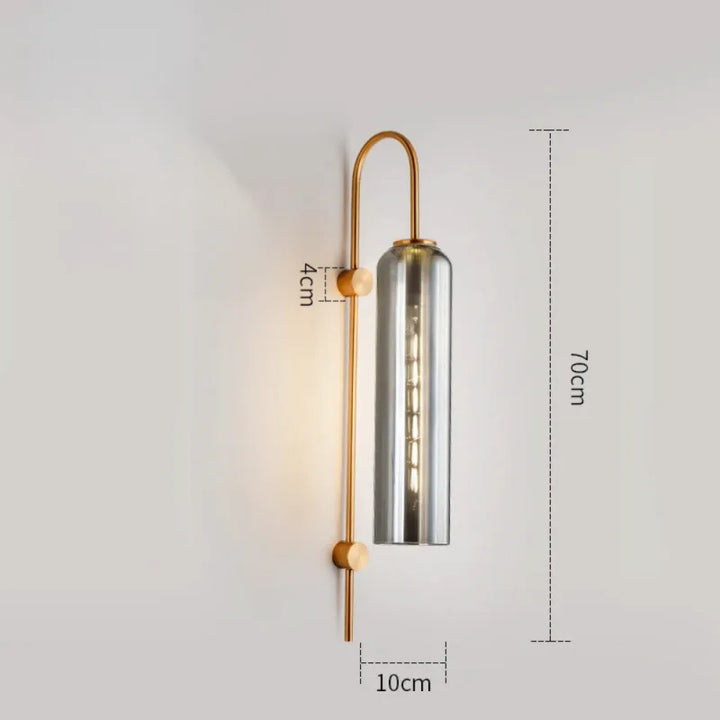 Applique murale LED cylindrique en verre moderne de style nordique, gris et blanc chaud, pour salon, Luminaire Essenza.