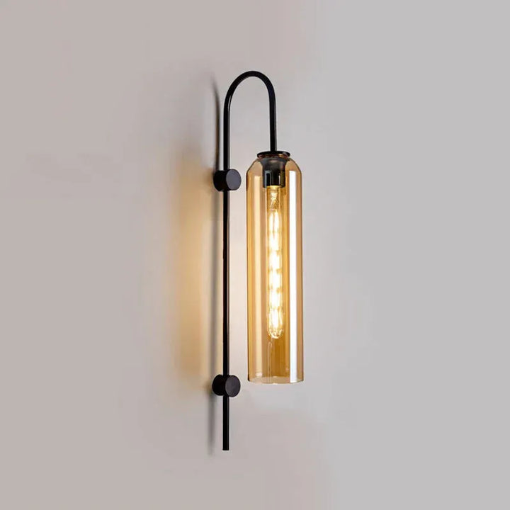 Applique murale salon LED cylindrique en verre moderne de style nordique, lumière chaude blanche, design élégant de Luminaire Essenza