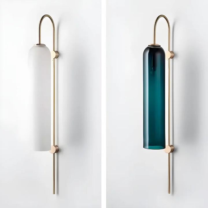 Applique murale LED cylindrique en verre moderne pour salon, Luminaire Essenza, éclairage chaud blanc, design nordique.