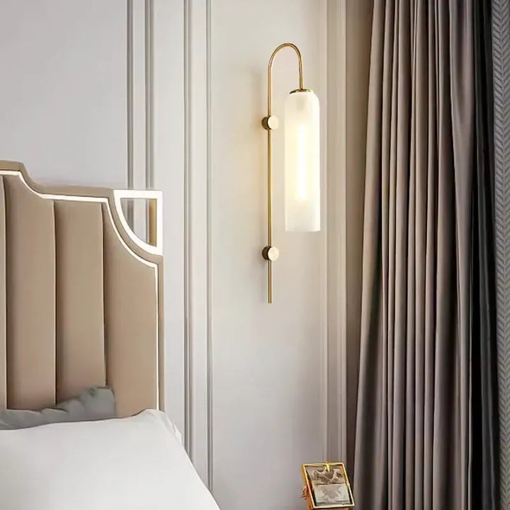 Applique murale LED cylindrique en verre moderne pour salon, éclairage chaud blanc, design nordique par Luminaire Essenza