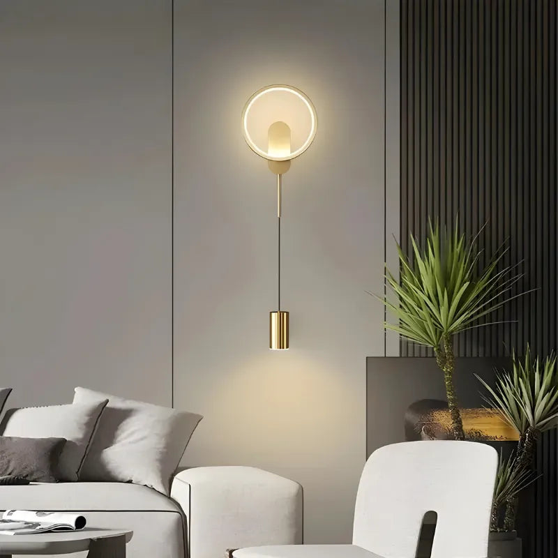 Applique murale LED moderne et nordique Luminaire Essenza en noir et blanc, éclairage chaud pour salon.