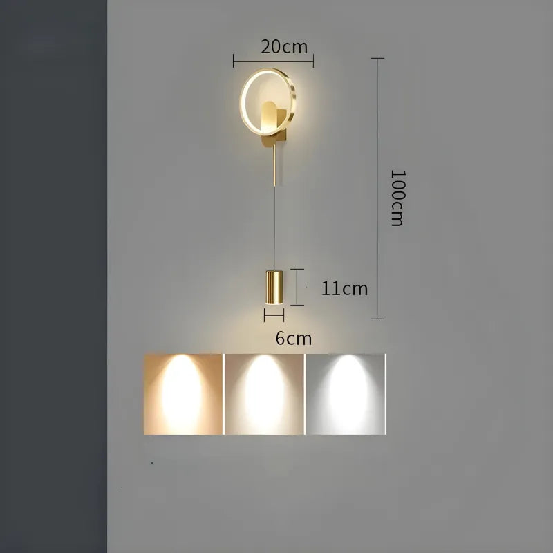 Applique murale moderne pour salon LED noire et blanche, design nordique, éclairage chaud, par Luminaire Essenza.