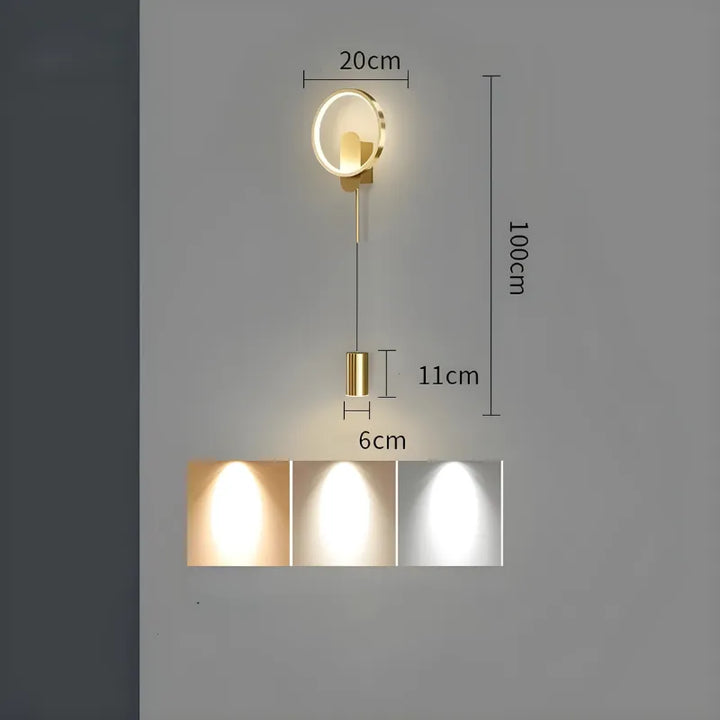 Applique murale moderne pour salon LED noire et blanche, design nordique, éclairage chaud, par Luminaire Essenza.